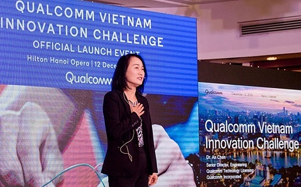 Bà An Mei Chen - Giám đốc kỹ thuật cấp cao Tập đoàn Qualcomm phát biểu trong sự kiện ra mắt cuộc thi.